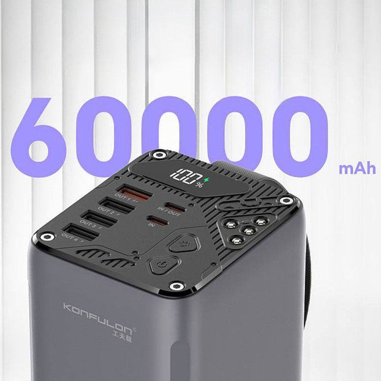 پاوربانک کانفلون مدل A47Q | ظرفیت 60000 میلیآمپر با شارژ سریع و نمایشگر LED