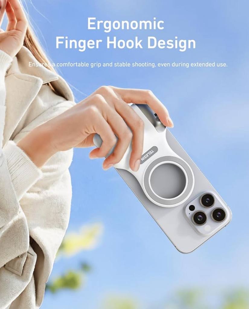 گیره مگنتی گوشی TELESIN Fun Shot C03 با لامپ سلفی LED