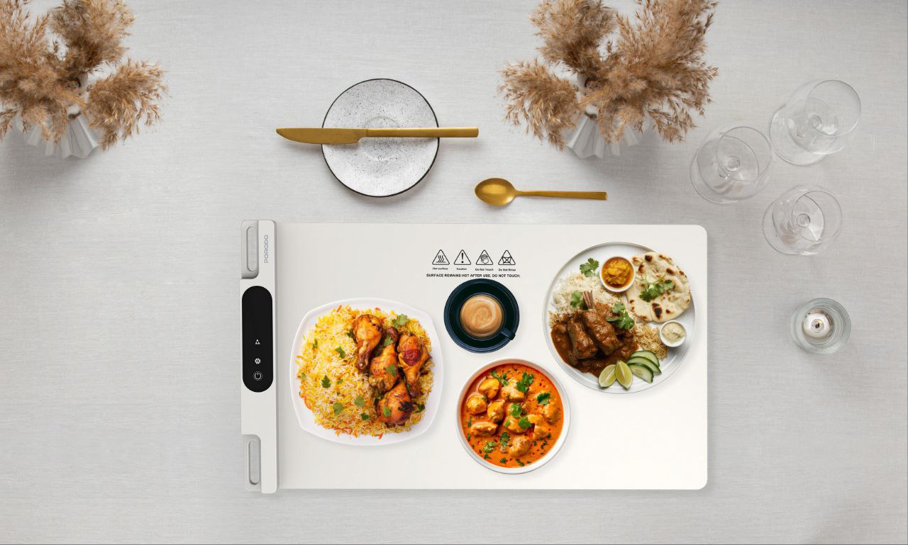 پد گرم‌کننده غذا پرودو Porodo Lifestyle Warming Food Mat XL | پد برقی نگهدارنده حرارت غذا با ۳ حالت دما