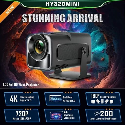 ویدئو پروژکتور هوشمند HY320 Mini با حافظه 16 گیگ و رم 2