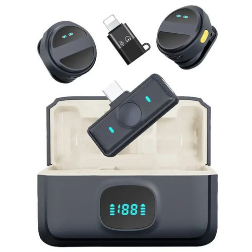 میکروفون یقهای دو نفره SX21 با نویز کنسلینگ – مناسب Type-C و iPhone