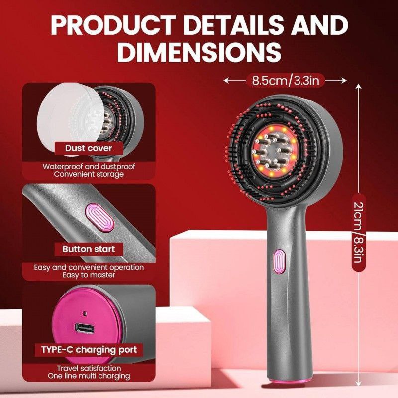 شانه ماساژور اسکالپ شارژی با روغن‌پاش حرفه‌ای | ماساژ سر و روغن‌تراپی