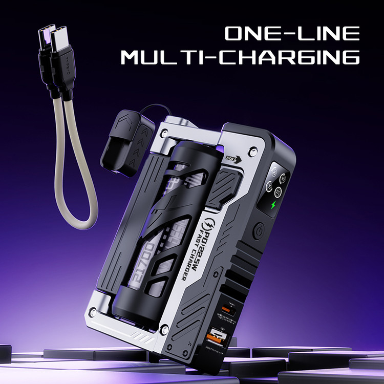 پاوربانک خشابی VIEREX مدل PL-01 ظرفیت 5000mAh با شارژ سریع 22.5 وات و باتری قابل تعویض