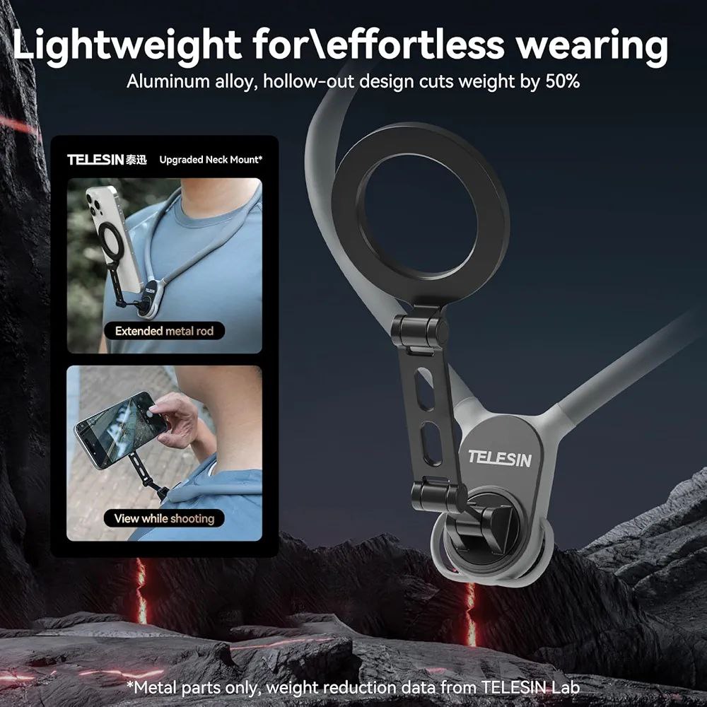 هولدر گردنی TELESIN مدل 002 | مگنت قوی، سیلیکونی و مناسب تولید محتوا