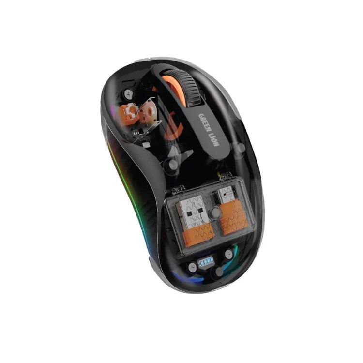 ماوس بی‌سیم شفاف گرین لاین مدل Turtle Mouse شارژی با دقت 2400DPI