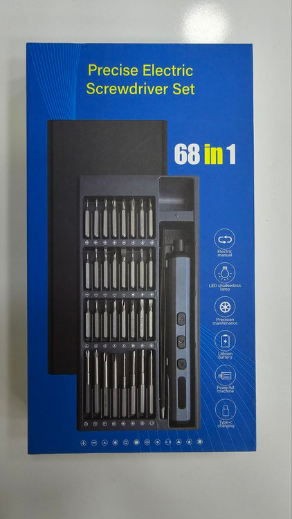 پیچگوشتی شارژی 68 کاره دقیق | ست پیچگوشتی برقی 68 in 1 با نور LED و شارژ Type-C