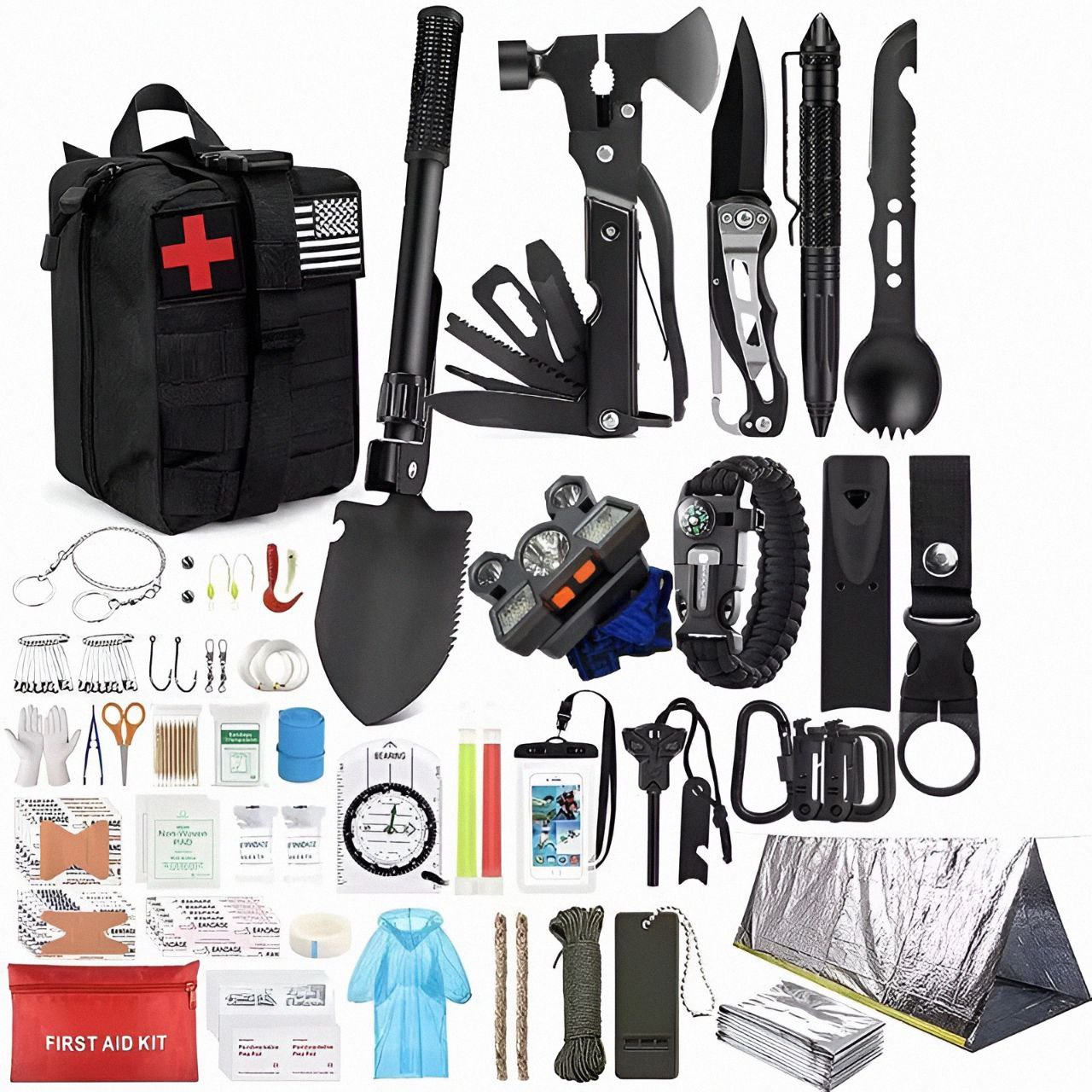کیف تجهیزات بقا SOS مدل چندمنظوره مخصوص کمپ، کوهنوردی و سفر
