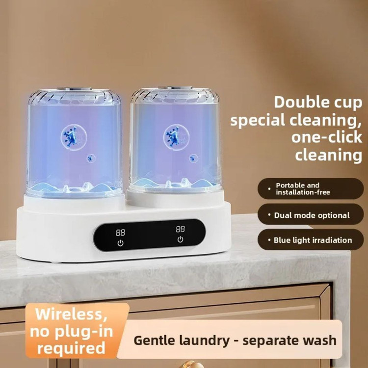 مینی واش دوقلو شارژی مدل KJ-R11 | ماشین لباسشویی کوچک قابل حمل با چرخش دوطرفه