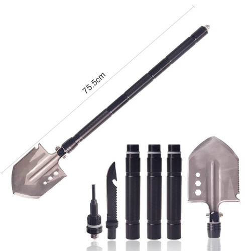 بیل چند منظوره تاشو کمپینگ مدل 1372 | ابزار بقا 10 کاره حرفهای سفر و طبیعتگردی