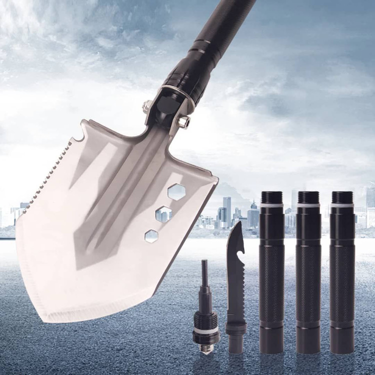 بیل چند منظوره تاشو کمپینگ مدل 1372 | ابزار بقا 10 کاره حرفهای سفر و طبیعتگردی