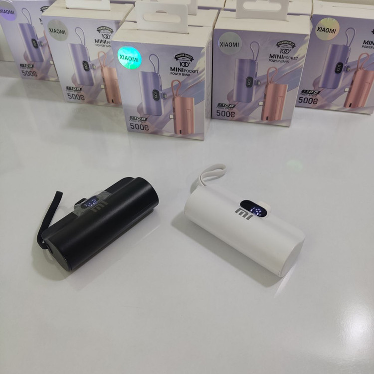 مینی پاور بانک جیبی شیائومی 5000 میلیآمپر | پاوربانک فست شارژ بدون کابل با نمایشگر درصد