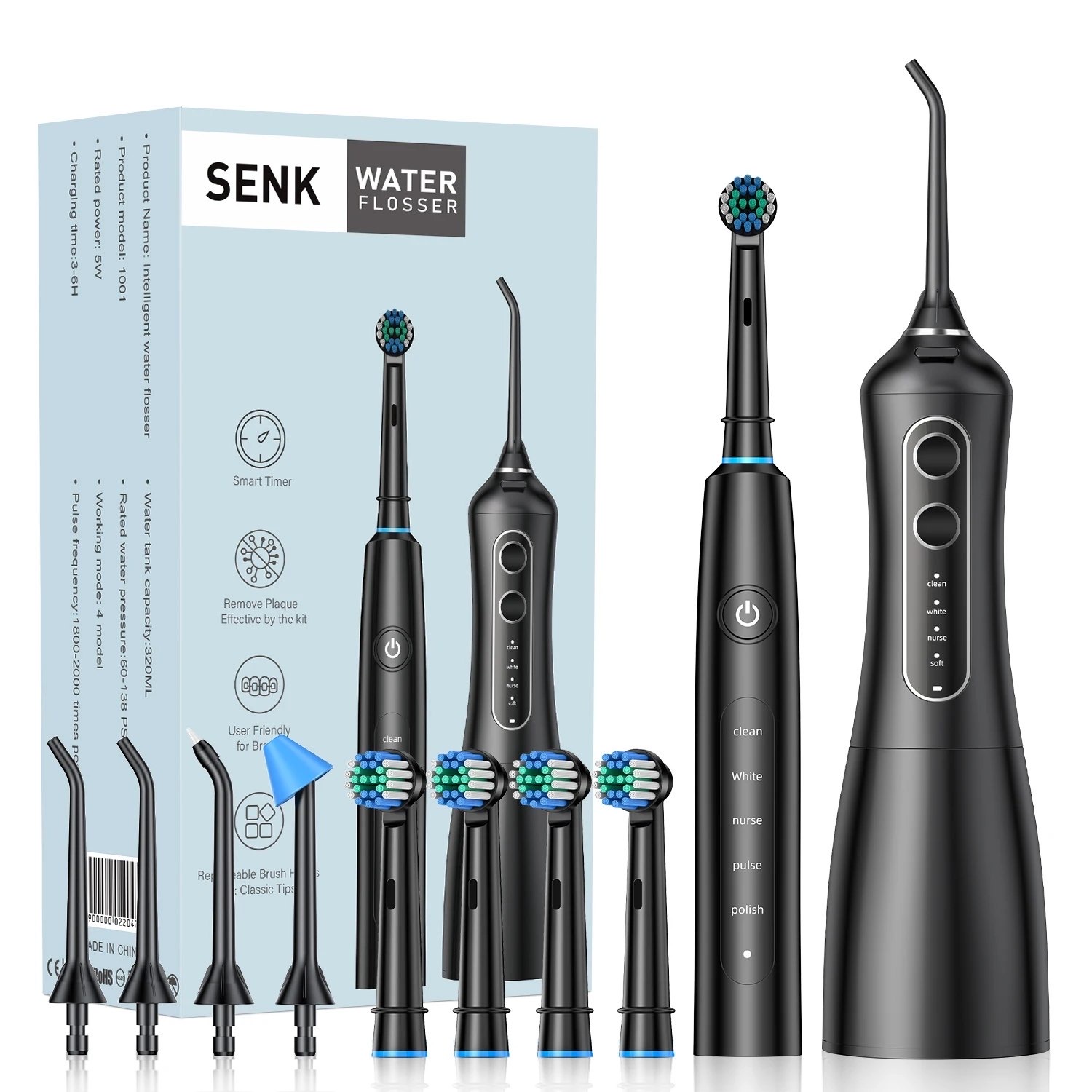 ست مسواک برقی و واترجت SENK 2-in-1 | ۸ سری + ۴ حالت