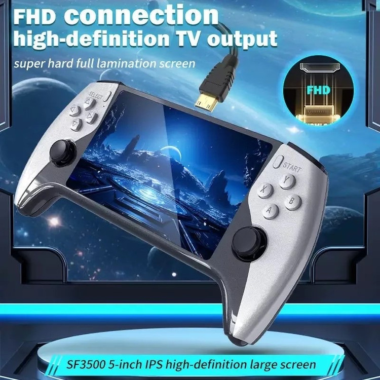 کنسول بازی دستی SF3500 | گیمینگ قابل حمل با خروجی تلویزیون و صفحه نمایش بزرگ